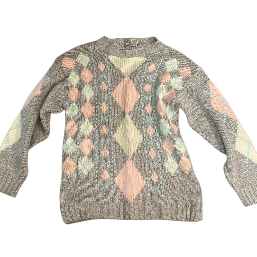 Vintage Diane Von Furstenberg Argyle Sweater- DVF- Size M